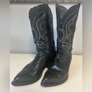 LOS ALTOS Exotic Ostrich leg Black Boots Mens sz 7.5EE or Women’s 9.5ish